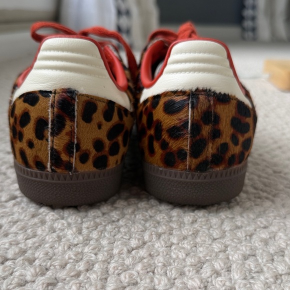 Worn once!! Brand new adidas Leopard  Sneakers with Red & White Stripes - Picture 6 of 10